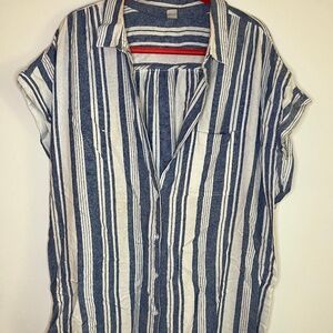 Blue/White Stripped Button Down Dress
